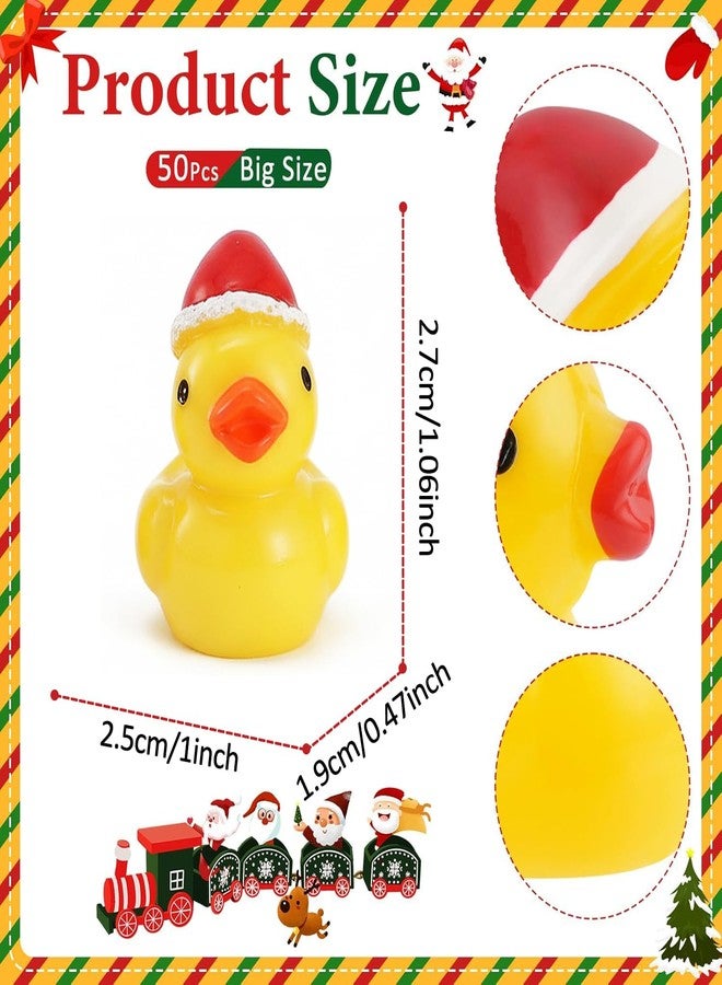 kapeiluo 50Pcs Mini Resin Ducks, Mini Christmas Ducks Miniature Duck Figures Ornament for Craft, Dollhouse, Garden Decoration, Home Decorations Christmas Party Favors Gift - Image 2